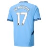 Maillot de Supporter Manchester City De Bruyne 17 Domicile 2024-25 Pour Enfant